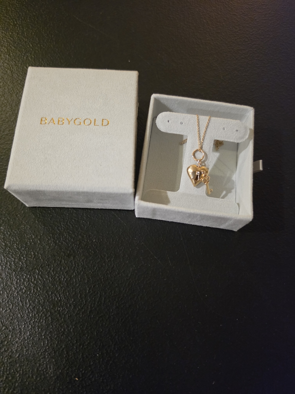 Babygold Gold Heart & Key Pendant Necklace - Women's Jewelry